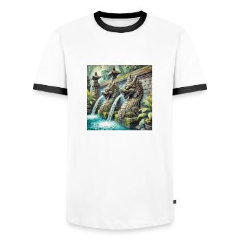 BALIRAMA - Men's Ringer Shirt - white/black - Front - AI Model Female 172 light (172cm) & AI Model Male 178 dark (178cm)
