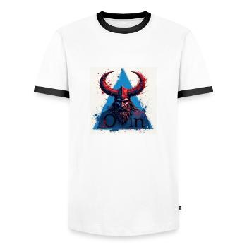 Odin - Men's Ringer Shirt - white/black - Front - AI Model Female 172 light (172cm) & AI Model Male 178 dark (178cm)