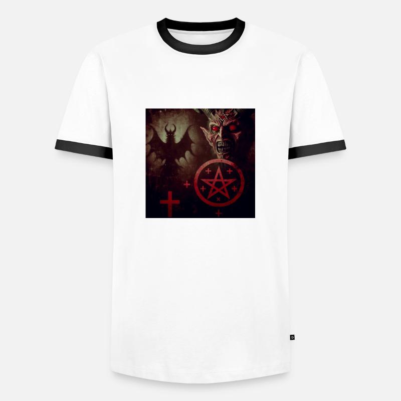Luzifer und Dämon - Männer Kontrast-T-Shirt - Weiß/Schwarz