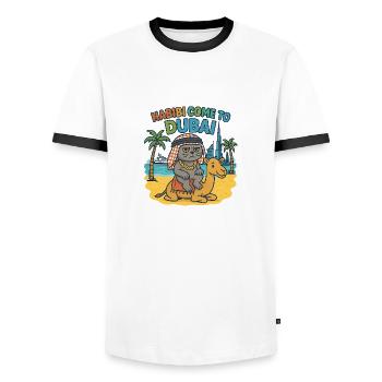Dubaï - T-shirt contrasté Homme - blanc/noir - Devant - AI Model Female 172 light (172cm) & AI Model Male 178 dark (178cm)