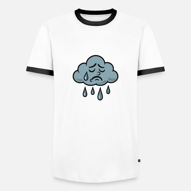 Sad Cloud – When It's Just Too Much - Men's Ringer Shirt - white/black
