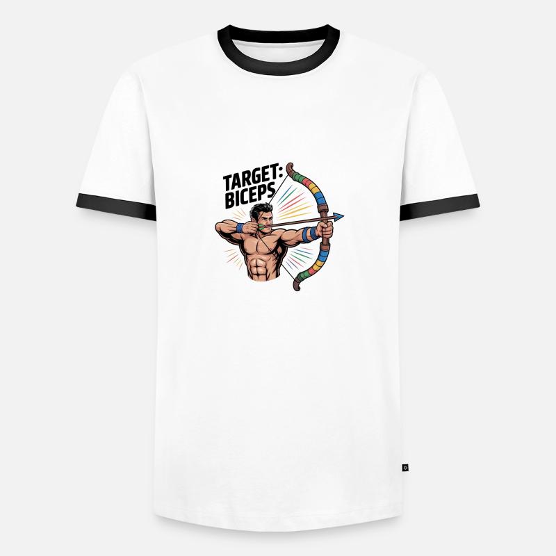 Target Biceps Training - Men's Ringer Shirt - white/black