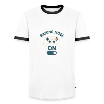 Gaming Mode On - jetzt wird gespielt - Männer Kontrast-T-Shirt - Weiß/Schwarz - Vorne - AI Model Female 172 light (172cm) & AI Model Male 178 dark (178cm)