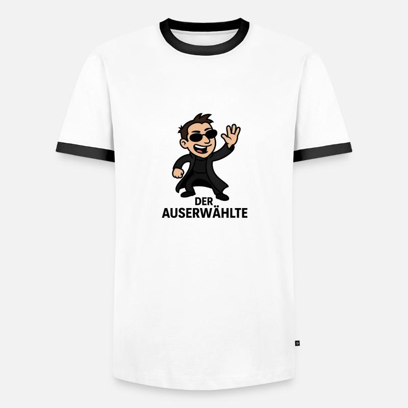 Der Auserwählte - Männer Kontrast-T-Shirt - Weiß/Schwarz
