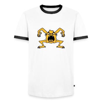 monster - Men's Ringer Shirt - white/black - Front - AI Model Female 172 light (172cm) & AI Model Male 178 dark (178cm)
