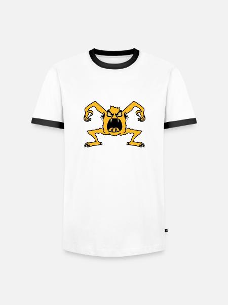 monster - Men's Ringer Shirt - white/black