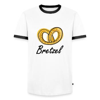 pretzel - Men's Ringer Shirt - white/black - Front - AI Model Female 172 light (172cm) & AI Model Male 178 dark (178cm)