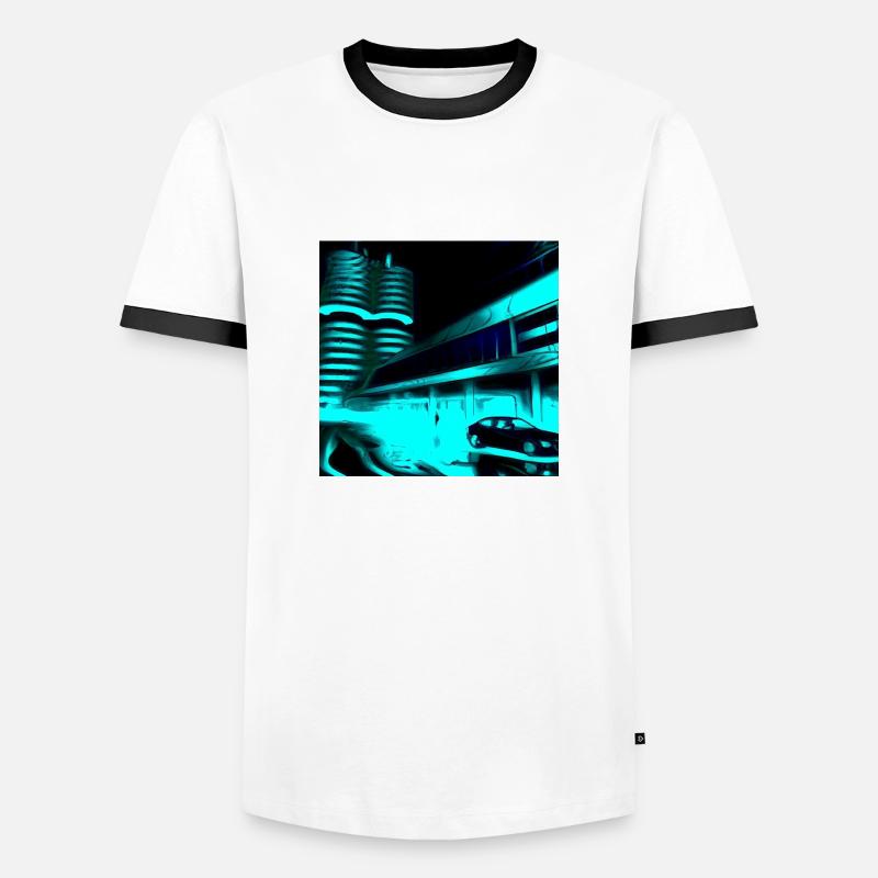 Design “Munich-2” - Männer Kontrast-T-Shirt - Weiß/Schwarz