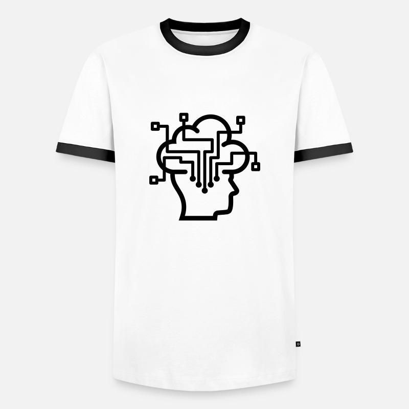 Privacy Cloud Connected Thinking - Men's Ringer Shirt - white/black