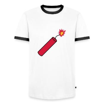 rod tnt dynamite explode explosion blast - Men's Ringer Shirt - white/black - Front - AI Model Female 172 light (172cm) & AI Model Male 178 dark (178cm)