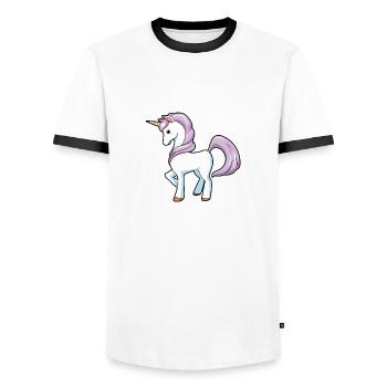 unicorn - T-shirt contrasté Homme - blanc/noir - Devant - AI Model Female 172 light (172cm) & AI Model Male 178 dark (178cm)
