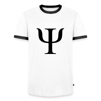 psi - Men's Ringer Shirt - white/black - Front - AI Model Female 172 light (172cm) & AI Model Male 178 dark (178cm)