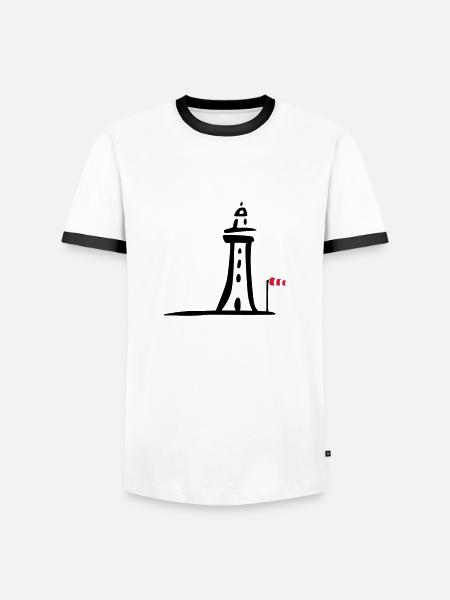 leuchtturm - Männer Kontrast-T-Shirt - Weiß/Schwarz