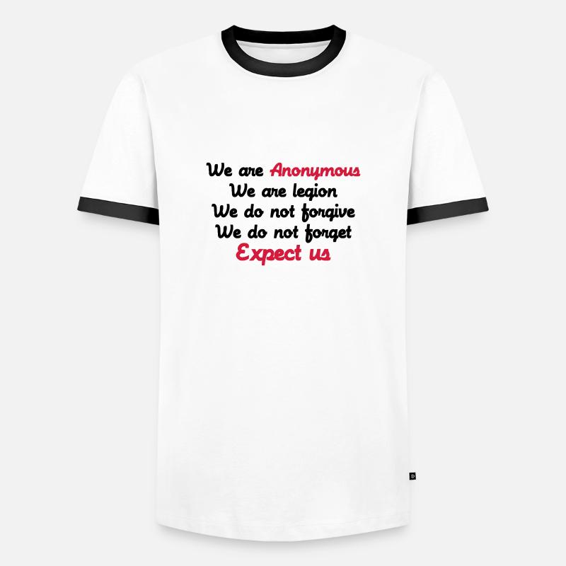 Anonymous - Men's Ringer Shirt - white/black