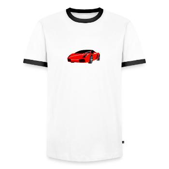 voiture de sport auto voiture amour - T-shirt contrasté Homme - blanc/noir - Devant - AI Model Female 172 light (172cm) & AI Model Male 178 dark (178cm)