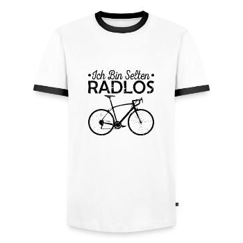 Radfahrer Spruch Lustig Fahrrad Radlos - Männer Kontrast-T-Shirt - Weiß/Schwarz - Vorne - AI Model Female 172 light (172cm) & AI Model Male 178 dark (178cm)