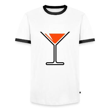 XUrlaubspass (Orange) - T-shirt contrasté Homme - blanc/noir - Devant - AI Model Female 172 light (172cm) & AI Model Male 178 dark (178cm)