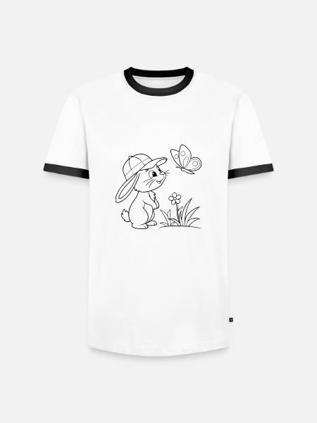 Bunny bunny with cap - Men's Ringer Shirt - white/black