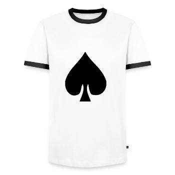 Pik - Kartenspiel - Männer Kontrast-T-Shirt - Weiß/Schwarz - Vorne - AI Model Female 172 light (172cm) & AI Model Male 178 dark (178cm)
