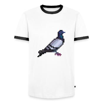 Vogel - Männer Kontrast-T-Shirt - Weiß/Schwarz - Vorne - AI Model Female 172 light (172cm) & AI Model Male 178 dark (178cm)