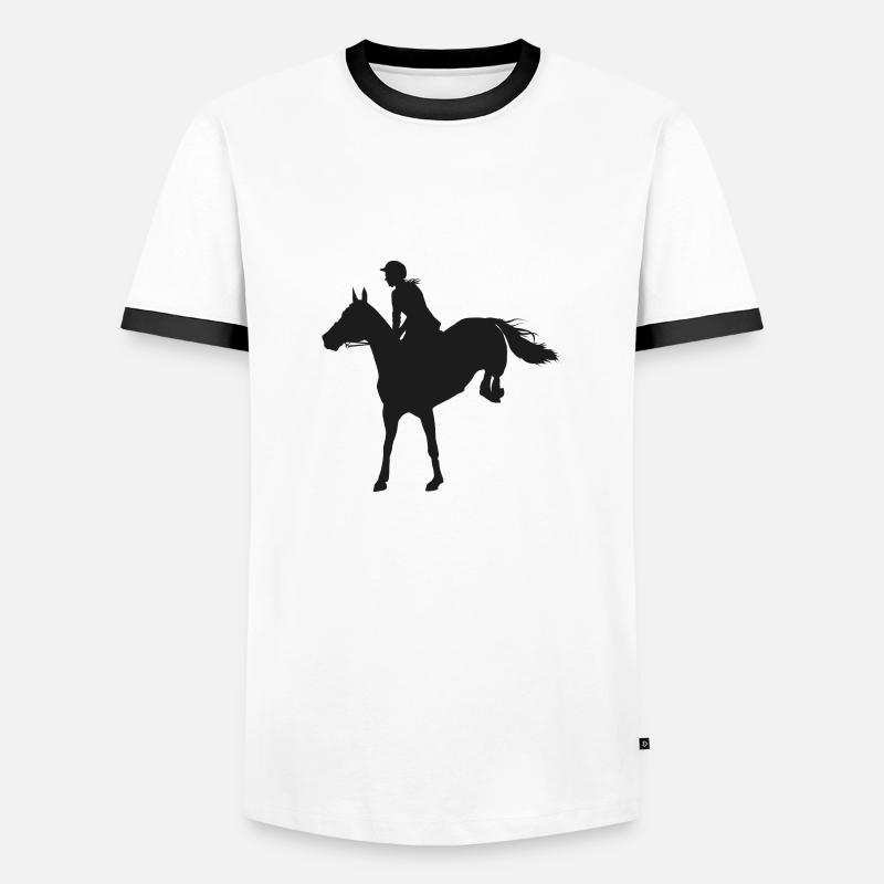 Pferde - Männer Kontrast-T-Shirt - Weiß/Schwarz