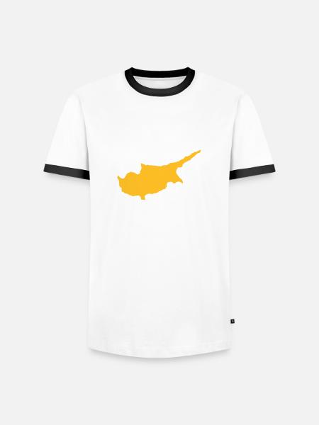 Zypern - Männer Kontrast-T-Shirt - Weiß/Schwarz