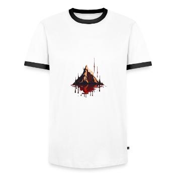 SURREAL - Men's Ringer Shirt - white/black - Front - AI Model Female 172 light (172cm) & AI Model Male 178 dark (178cm)