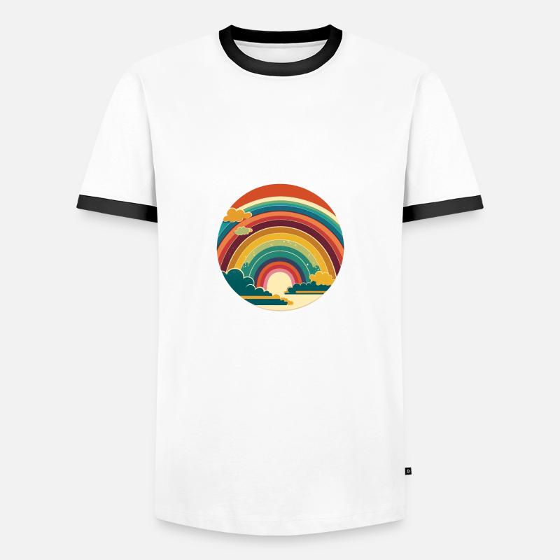 RAINBOW - Men's Ringer Shirt - white/black