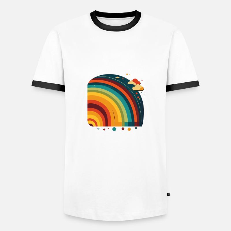 RAINBOW - Men's Ringer Shirt - white/black