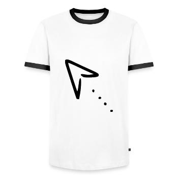 Arrow drawing sketch black - Men's Ringer Shirt - white/black - Front - AI Model Female 172 light (172cm) & AI Model Male 178 dark (178cm)