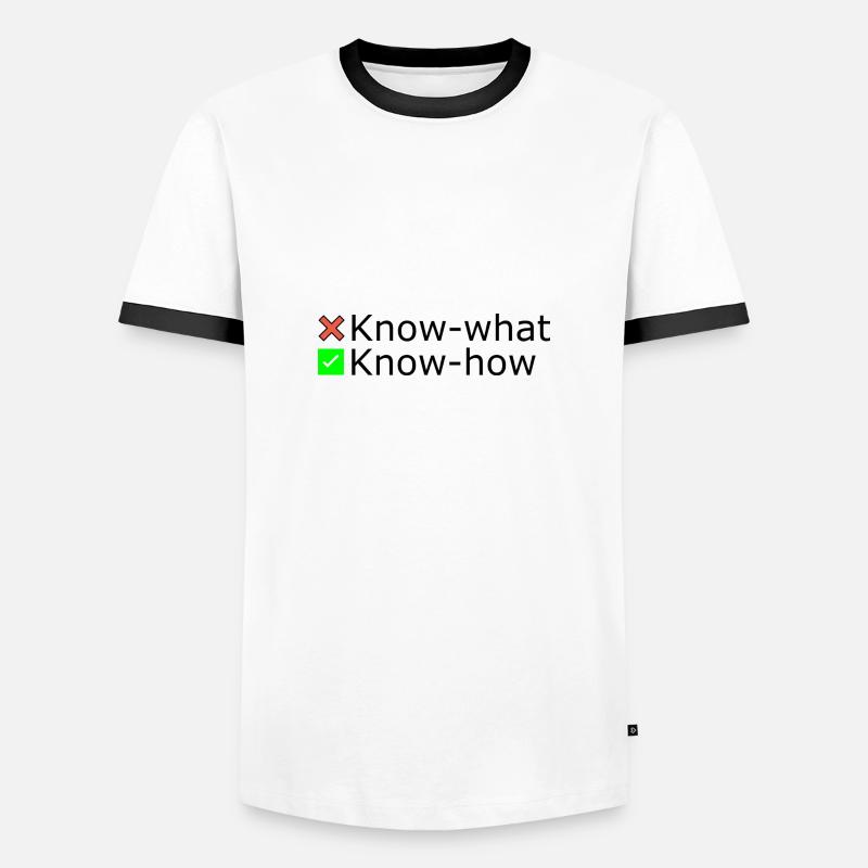Know-how - Männer Kontrast-T-Shirt - Weiß/Schwarz