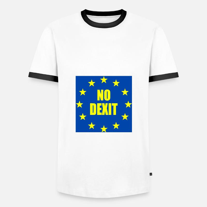 No dexit - Men's Ringer Shirt - white/black