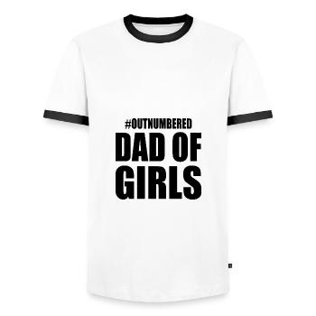 Dad of girls - T-shirt contrasté Homme - blanc/noir - Devant - AI Model Female 172 light (172cm) & AI Model Male 178 dark (178cm)