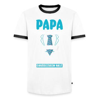 Vater Vatertag Papa - Männer Kontrast-T-Shirt - Weiß/Schwarz - Vorne - AI Model Female 172 light (172cm) & AI Model Male 178 dark (178cm)