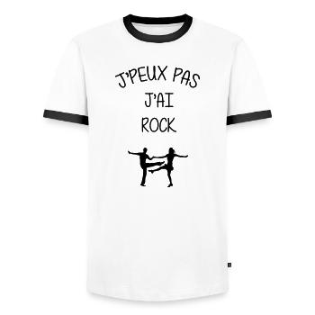 Rock Danse Danseur Danseuse Musique Music - T-shirt contrasté Homme - blanc/noir - Devant - AI Model Female 172 light (172cm) & AI Model Male 178 dark (178cm)