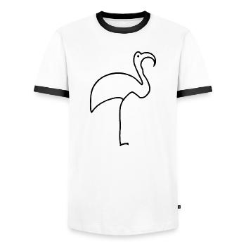 Flamingo - Men's Ringer Shirt - white/black - Front - AI Model Female 172 light (172cm) & AI Model Male 178 dark (178cm)