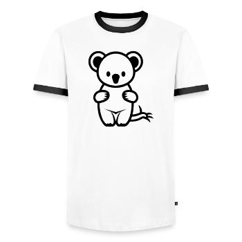 Koala - Männer Kontrast-T-Shirt - Weiß/Schwarz - Vorne - AI Model Female 172 light (172cm) & AI Model Male 178 dark (178cm)