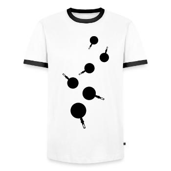 Chef de cuisine Pan - T-shirt contrasté Homme - blanc/noir - Devant - AI Model Female 172 light (172cm) & AI Model Male 178 dark (178cm)