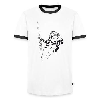 sailor the girl - Men's Ringer Shirt - white/black - Front - AI Model Female 172 light (172cm) & AI Model Male 178 dark (178cm)