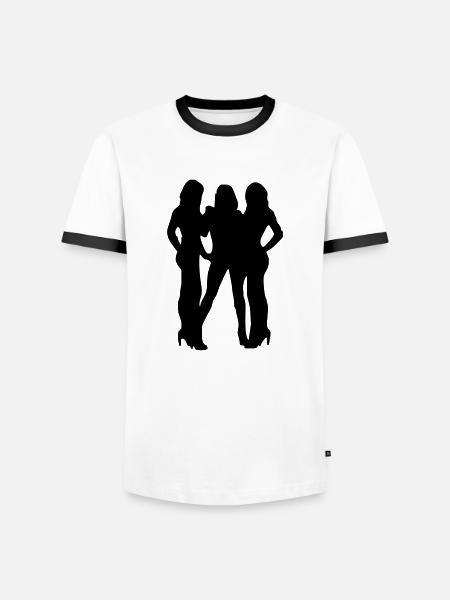 Silhouette girls1 - Men's Ringer Shirt - white/black
