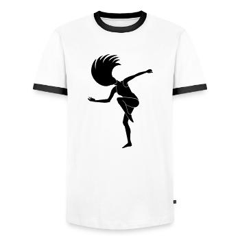 Lilo Modern Dancer - Männer Kontrast-T-Shirt - Weiß/Schwarz - Vorne - AI Model Female 172 light (172cm) & AI Model Male 178 dark (178cm)