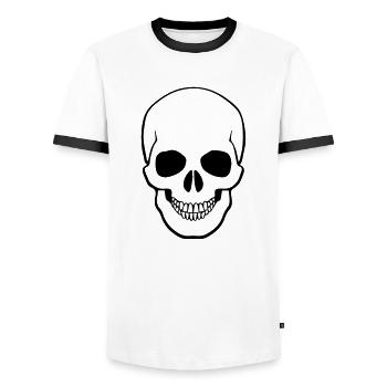 skull - Männer Kontrast-T-Shirt - Weiß/Schwarz - Vorne - AI Model Female 172 light (172cm) & AI Model Male 178 dark (178cm)