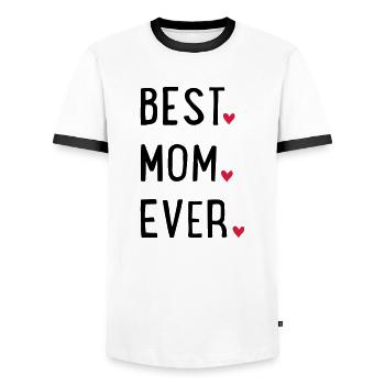 La meilleure maman - T-shirt contrasté Homme - blanc/noir - Devant - AI Model Female 172 light (172cm) & AI Model Male 178 dark (178cm)