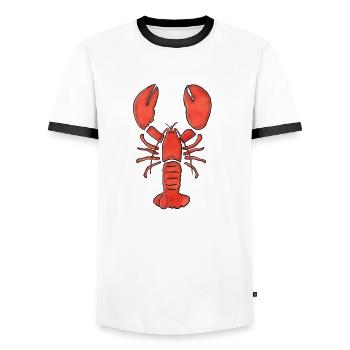 Graphique de l'image du homard - T-shirt contrasté Homme - blanc/noir - Devant - AI Model Female 172 light (172cm) & AI Model Male 178 dark (178cm)