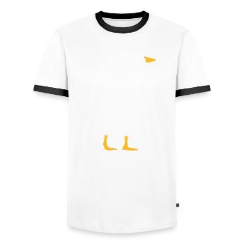 Design goose silhouette - Men's Ringer Shirt - white/black - Front - AI Model Female 172 light (172cm) & AI Model Male 178 dark (178cm)