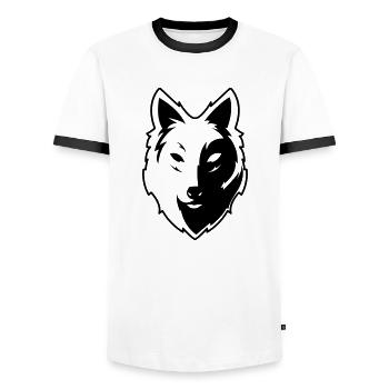 wolf - Männer Kontrast-T-Shirt - Weiß/Schwarz - Vorne - AI Model Female 172 light (172cm) & AI Model Male 178 dark (178cm)