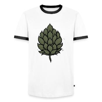 Hops - Men's Ringer Shirt - white/black - Front - AI Model Female 172 light (172cm) & AI Model Male 178 dark (178cm)