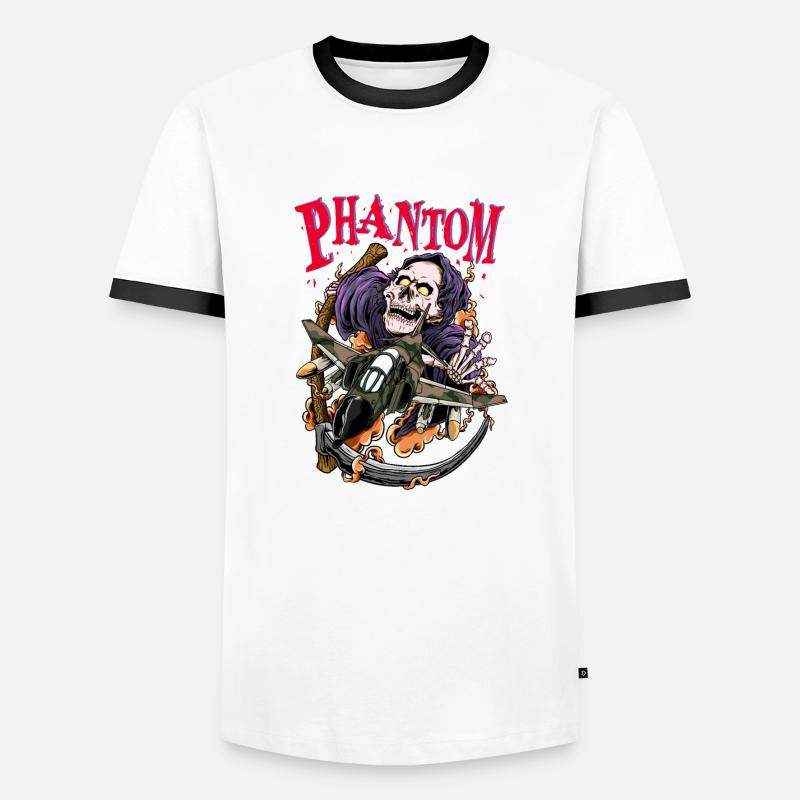 PhantomF4 - Men's Ringer Shirt - white/black