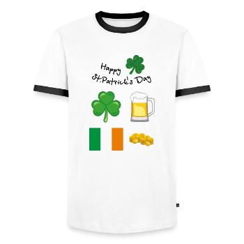 Einen schönen St. Patrick Tag. Festliches Design - Männer Kontrast-T-Shirt - Weiß/Schwarz - Vorne - AI Model Female 172 light (172cm) & AI Model Male 178 dark (178cm)