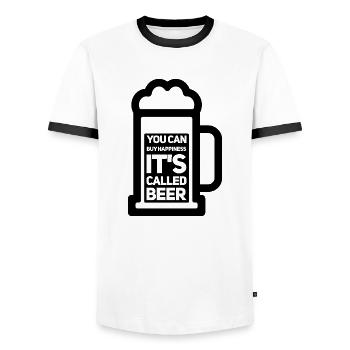 Beer drinker Beer lovers Beer brewers gift idea - Men's Ringer Shirt - white/black - Front - AI Model Female 172 light (172cm) & AI Model Male 178 dark (178cm)